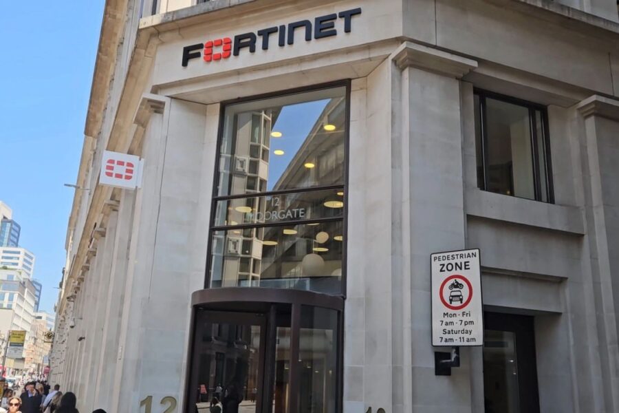 Entrance of the Fortinet office in London