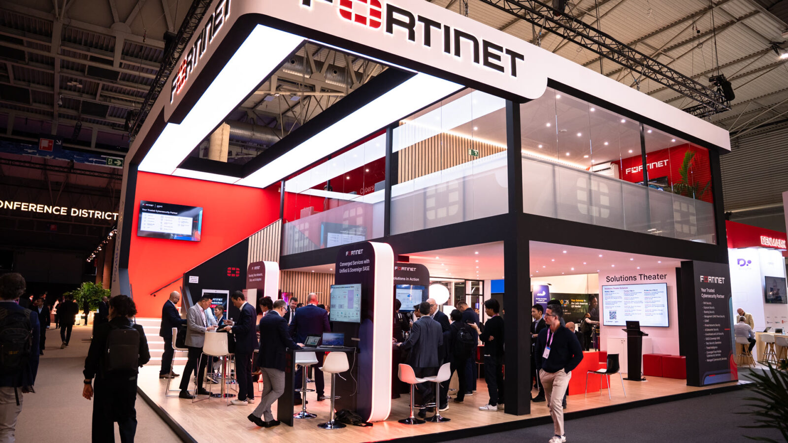 The Fortinet stand at Mobile World Congress 2026