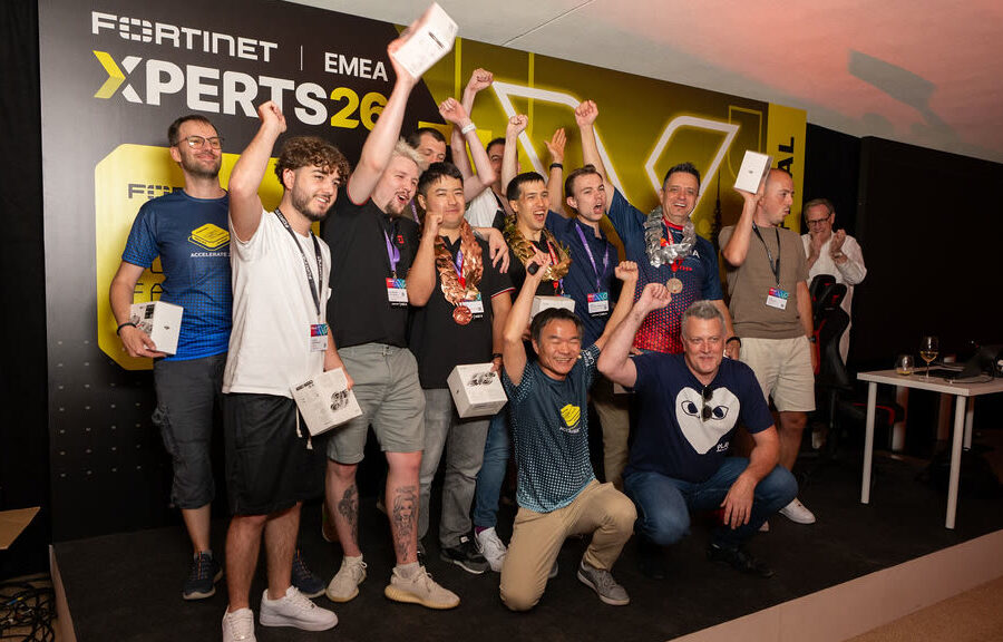 Winners celebrating at Fortinet Xperts EMEA